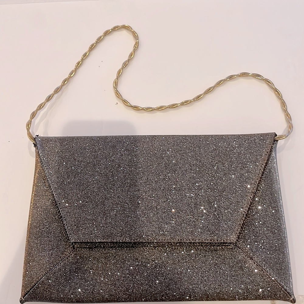 Stuart Weitzman Sparkling black clutch purse